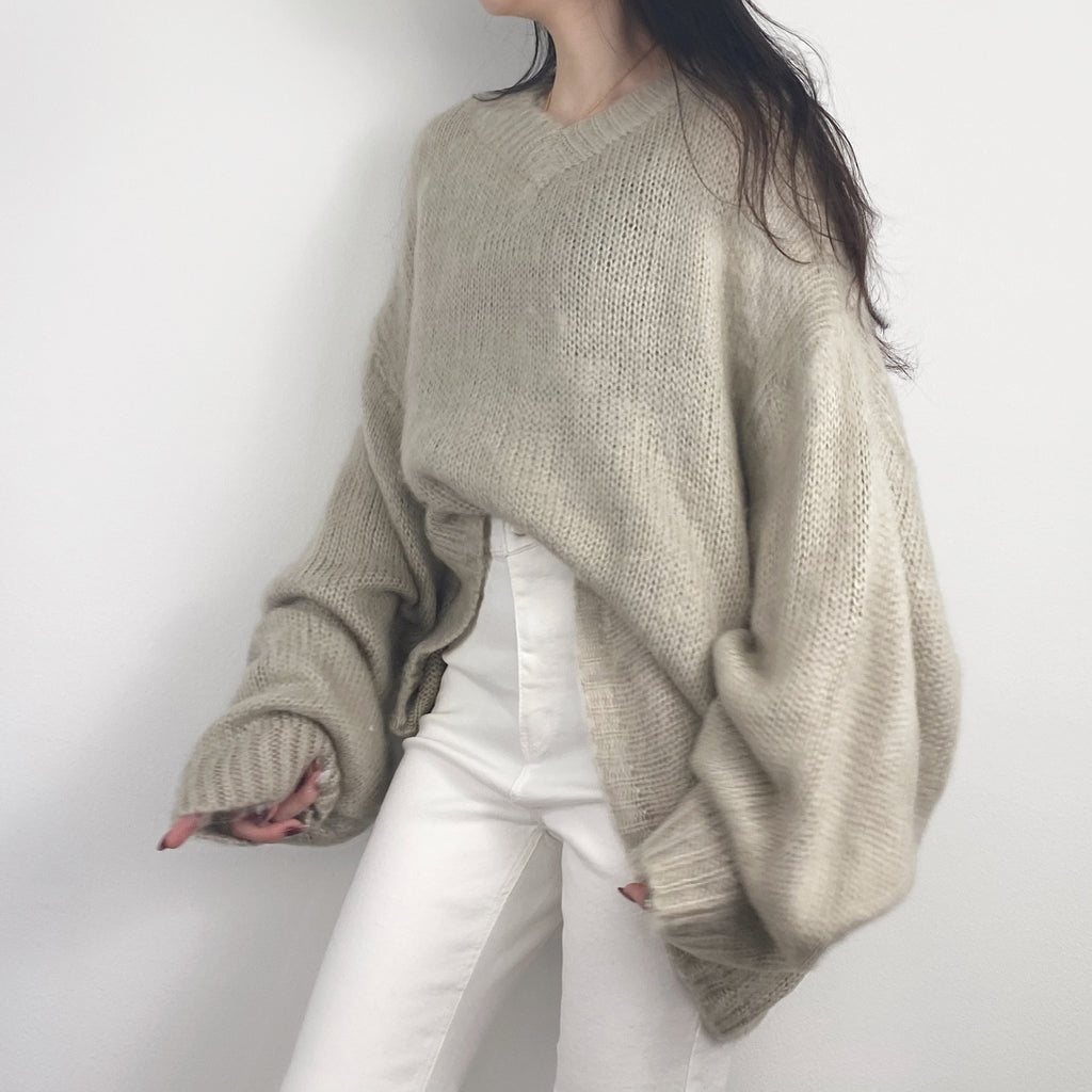 Asymmetric Hem Oversized Sweater - Marvous Wear