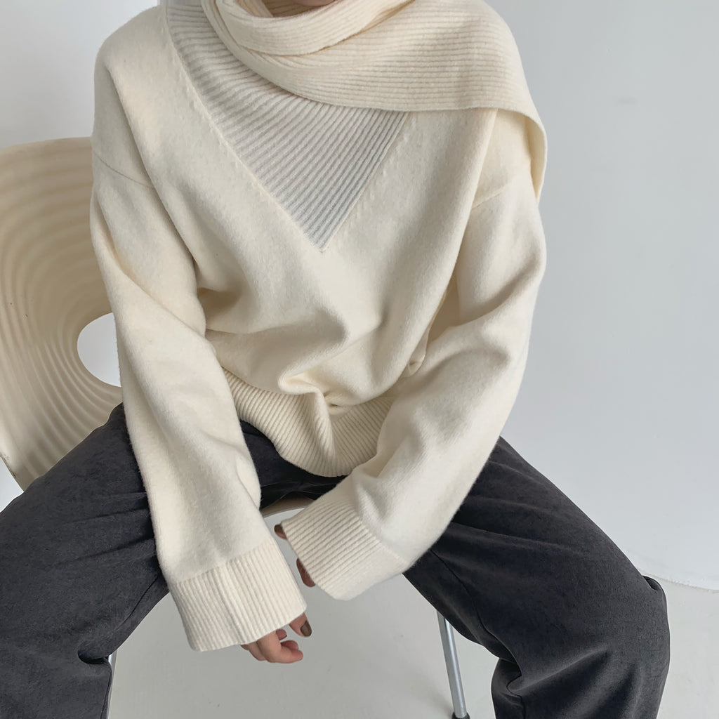 Cashmere Scarf Sweater- Marvous Wear