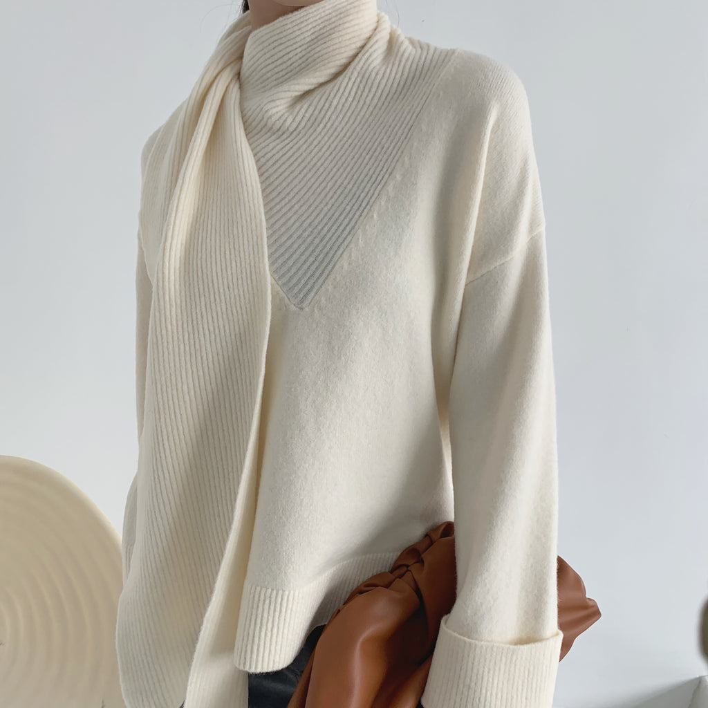 Cashmere Scarf Sweater- Marvous Wear